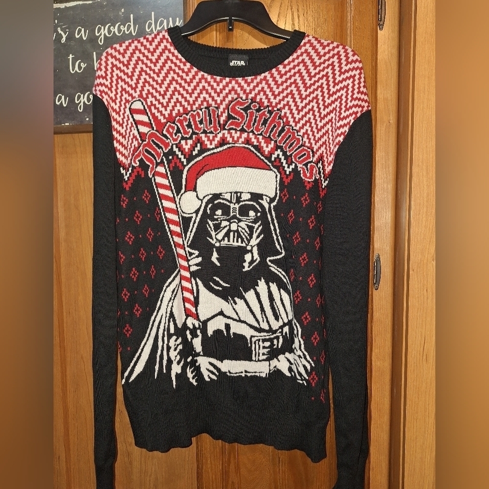 Star Wars Merry Sithmas Sweater - Red and Black In A Size Adult Large. EUC.